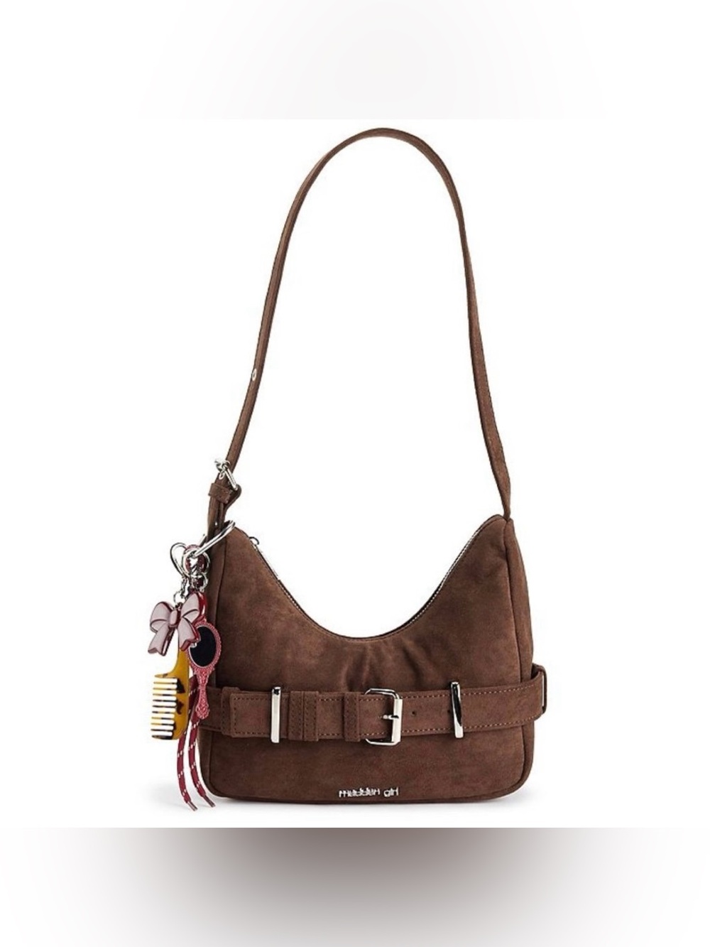 madden girl Stylish Deep Dark Chocolate Brown Faux Suede Shoulder Bag